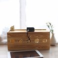 Cable storage box Junction box solid wood retro simple plugin wire