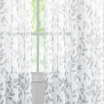 thumbnail image 4 of Exultantex White and Grey Sheer Curtains Leaf 84 inch Long 2 Panels Rural Garden Linen Textured, Rod Pocket, 4 of 6