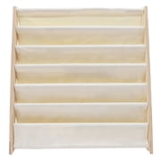 Miumaeov 6 Tiers Kids Book Rack Storage Bookshelf, 29.5x11.8x31.1inch Wooden Bookcase Children Book&Magazine Shelf Rack Organizer with 6 Canvas Shelves for Playroom and Children’s Room