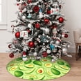 thumbnail image 5 of Lsque Green Avocado Print Christmas Tree Skirt, Tree Skirt with Ties or Velcro, Perfect for Holiday Decorations, Halloween, and New Year-48", 5 of 7
