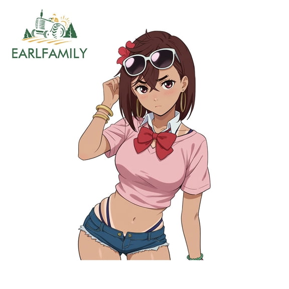 EARLFAMILY 5.1" Ayase Momo Car Sticker Anime Creative Windshield Motorcycle Skateboard Suitcase Decal Scratch-Proof Car Door Protector