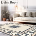 thumbnail image 2 of ODIKA 3'x5' Machine Washable Non-Slip Area Rug, Starburst Medallion Arrangement with Interlocking Mosaic High Traffic Rug with Pad, Beige, 561074, 2 of 8