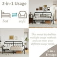 thumbnail image 3 of FSCHOS 14 inch Twin Size Metal Daybed Frame, Twin Sofa Daybed Frame for Living Room, Heavy Duty Slats Support, 3 of 8