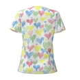 thumbnail image 4 of Naloa Hand Drawn Colored Hearts Print T-Shirts Short Sleeve V Neck Tees for Women Fashion Tops Trendy Lightweight Soft Casual Summer Outfits Clothes, 4 of 5