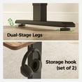 thumbnail image 2 of 62.9" Electric L Shaped Standing Desk ,Adjustable Height Corner Desk with Monitor Shelf, Sit Stand Table for Home Office Computer Workstations,Splice Board,Rustic Brown, 2 of 8