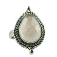 thumbnail image 2 of Navya Craft Rose Quartz Pearshape 925 Solid Sterling Silver Handmade Women Pink Gemstone Jewelry Ring Size 6.5, 2 of 4