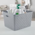 thumbnail image 5 of Sterilite 14 x 11.5 x 8.5'' Woven Plastic Storage Basket Organizers, Cement, 6 Pack, 5 of 10