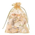 thumbnail image 1 of 100Pcs 9x12cm Sheer Drawstring Heart Organza Jewelry Gift Bags (Gold), 1 of 5