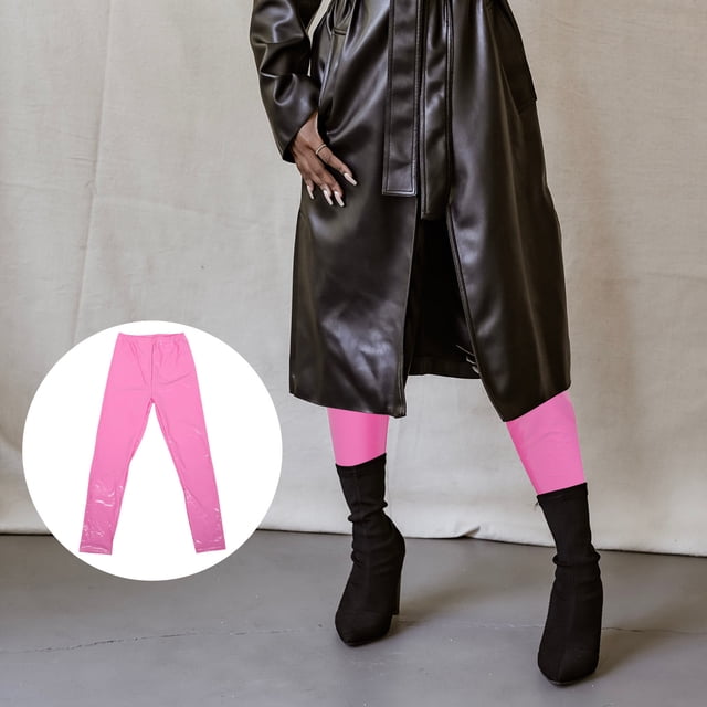 unbranded 1Ud Leggings PU Rosa De Para Mujer Con Ajuste Y Estilo