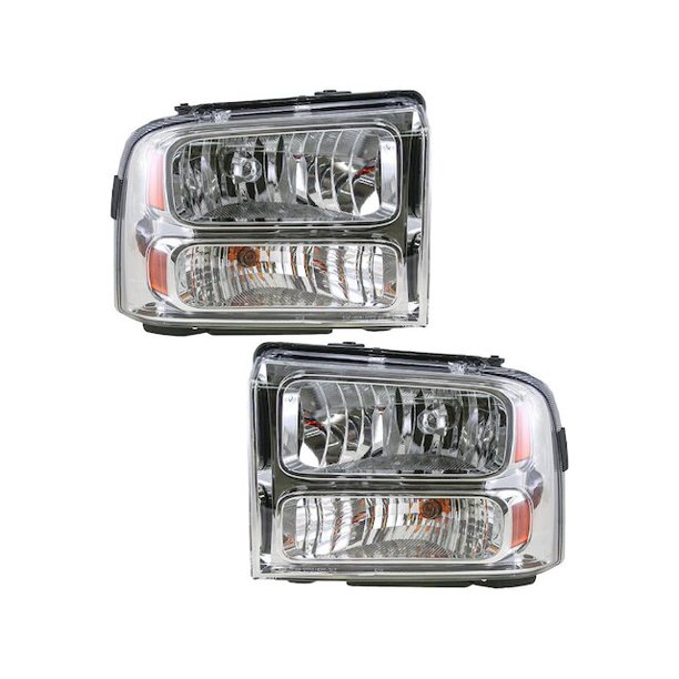 Headlight Assembly Set 2 Piece Compatible with 2005 Ford Excursion
