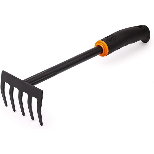 Rastrillo de jardín ZHAOCHENG de lujo 9 cm ancho acero al carbono lacado en negro mango ergonómico