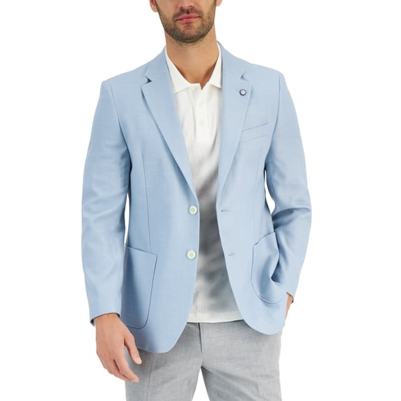 Nautica Mens Modern fit Linen Sport Coat Blazer 40 S Blue Solid