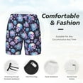 thumbnail image 3 of Haiem flower Skull in starry sky Mens Swim Trunks with Compression Liner 2 in 1 Swimming Shorts Stretch Swimwear Quick Dry,Board Shorts-Medium, 3 of 9