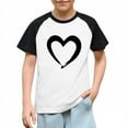 thumbnail image 2 of hengsof Children and Girls Clothing Love Printed Short Sleeve Round Neck Tops Color Block Tops, 2 of 8