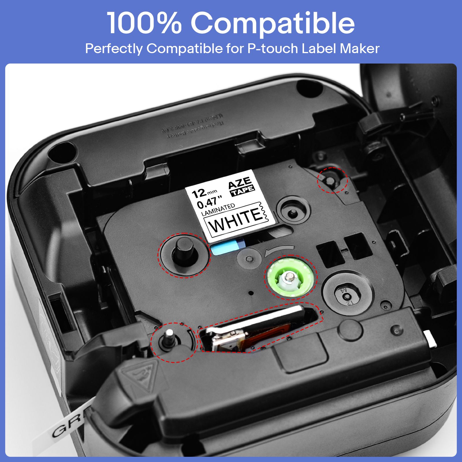 GreenCycle 6-Pack Compatible Brother P-touch Label Tape, 12mm photo 8