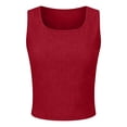 thumbnail image 4 of enyan Racerback Tank Tops for Women Womens Tank Tops with Built in Bras Summer Square Neck Sleeveless Shirts Ribbed Fitted Basic Casual Tops,Red,XL, 4 of 7