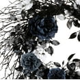 thumbnail image 2 of 24 in. Artificial Deadwood and Roses Wreath, Black, 2 of 4