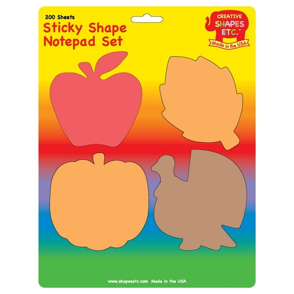 SHAPES ETC. Sticky Notepad Set - Fall