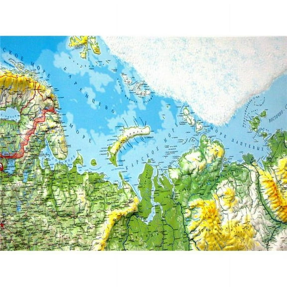 TestPlay 3055 44 x 32 in. Russia Raised Relief Map, Unframed - Large