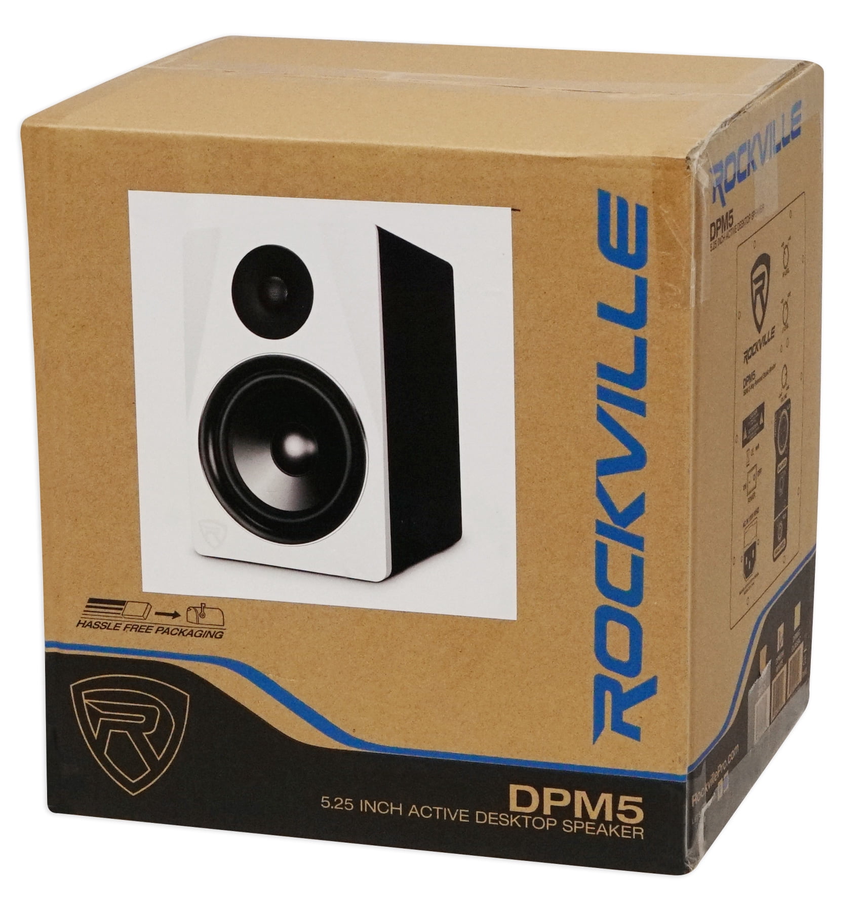 2) Rockville DPM5W Dual Powered 5.25" 300w Active Recording Studio Monitors+Pads