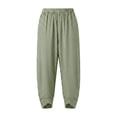 thumbnail image 6 of Capri Pants for Women,Women's Vintage Wide Leg Pants Striped Harem Pants Summer Elastic Waist Capris Casual Lightweight Baggy Cropped Pants, 6 of 6
