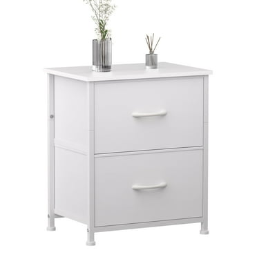 Nightstand with drawers, 2 bedroom drawer dresser，white