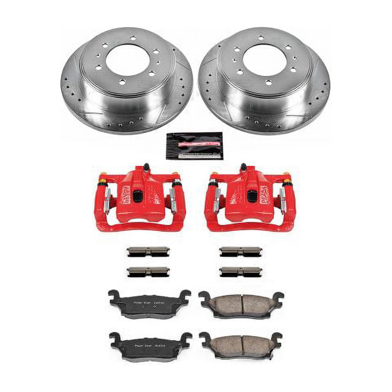 PowerStop Rear Z23 Evolution Sport Brake Pad and Rotor Kit with Red Powder Coated Calipers Fits: HUMMER Select Models KC3067