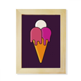 thumbnail image 1 of Blanco Rojo derrite dulce helado patron Escritorio de madera Arte Pintura 6x8 pulgadas marco de foto foto, 1 of 4
