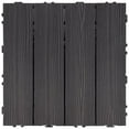 thumbnail image 2 of Design House 12" x 12" Interlocking Wood Composite Waterproof Deck Tiles, Modern Ebony Black, 6 Pack, 2 of 4