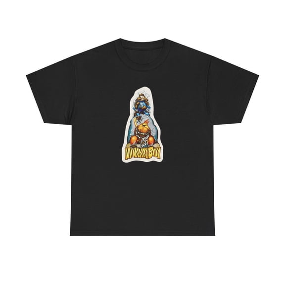 Monkeyboy Flame World Industries 2000s Skateboard Vintage Classic TShirt Print - Black / M