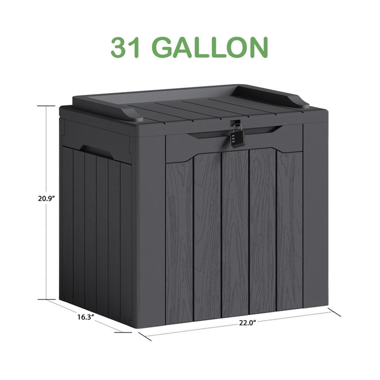 Homall 2-Pack 31-Gallon Resin Deck Box, Grey photo 2