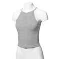 thumbnail image 5 of A2Y Women's Solid High Neck Racer-Back Cotton Spandex Crop Top Heather Grey M, 5 of 6