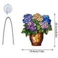 thumbnail image 3 of Hydrangea Flower Stained Glass Panels Acrylic Colorful Hydrangea Vase Suncatcher Window Hanging Hydrangea Flower For Home Wall Window Decoration Clear String for Hanging Strong Harden Stained Glass, 3 of 4
