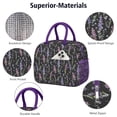 thumbnail image 4 of Lunch Bag Lunch Box for Women Reusable Insulated Lunch Cooler Bags,Large Capacity for Work Travel Picnic,Water-Resistant Botanical Leaves Floral Lunch Tote Bag Gifts for Woman Mom Purple, 4 of 6