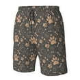 thumbnail image 4 of Sikiie Animal Paw Print Men's Beach Shorts, High Elastic Quick-drying Shorts - with Drawstring and Slip Pockets, Suitable for Beach, Sports, Vacation-X-Large, 4 of 6
