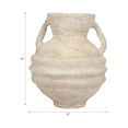 thumbnail image 3 of Round Vase with Handles for Living Room and Home Decor - Paper Mache Flower Vase Accent for House, Room and Bedroom Styling - Decorative Display for Office and Table Centerpiece - 15", White, 3 of 12