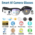thumbnail image 5 of AI Smart Glasses, 8MP Camera, 4K Photo & 1080P Video Recording, Lightweight Metal Semi-Rimless, AI Object Recognition, Smart Q&A Touch Control, 5 of 12