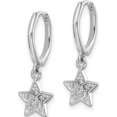 thumbnail image 2 of Sterling Silver Rhodium-Plated Hoops With Cz Star Dangle Earrings (Width 7.9) (Length 21.6) - Jbsp, 2 of 5