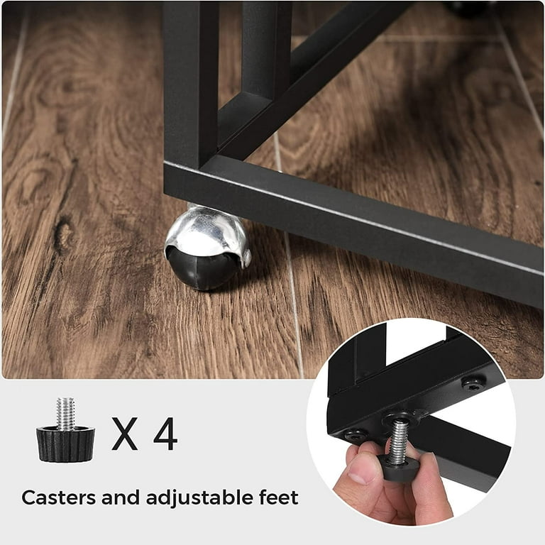 Vasagle End Table, C Shaped Tv Tray With Metal Frame Rolling Casters For  Coffee Laptop Mobile Tablet, Industrial Side Table : Target