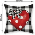 thumbnail image 6 of Valentines Day Pillow Covers 16x16 Set of 2, Red Polka Dots Heart Bow Decor Valentine's Day Throw Pillows Anniversary Buffalo Plaid Pillowcase Outdoor Cushion Case for Holiday Home Decorative, 6 of 6