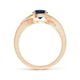 thumbnail image 2 of ANGARA Natural Twist Split Shank Solitaire 1 ct Blue Sapphire Engagement Ring in 14K Rose Gold for Women (Size-6mm) | September Birthstone, Anniversary, Jewelry Gift for Women | Natural Sapphire Ring, 2 of 9
