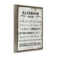 thumbnail image 3 of Stupell Industries Rustic Bathroom Rules Humor Typography Painting Brown Floater Framed Canvas Art Print Wall Art, 17 x 21, 3 of 9