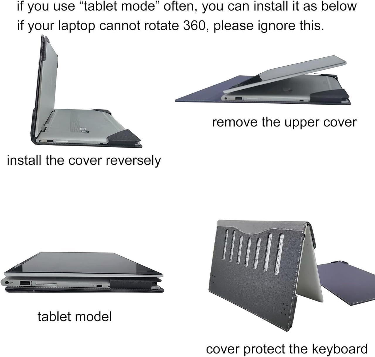 Laptop Case Cover for Lenovo 16" IdeaPad 5i 2-in-1 Gen 9 for IdeaPad 5 2-in-1 16IRU9 16AHP9 [Not fit Other Models] Detachable Notebook Sleeve Computer Bag PU with Heat Dissipation Hole