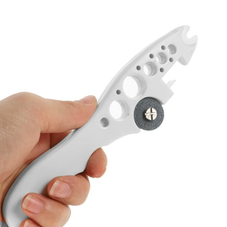 ifundom White Left-Handed Can Opener with ABS Handle and Bottle Opener Tool Kitchen Gadget