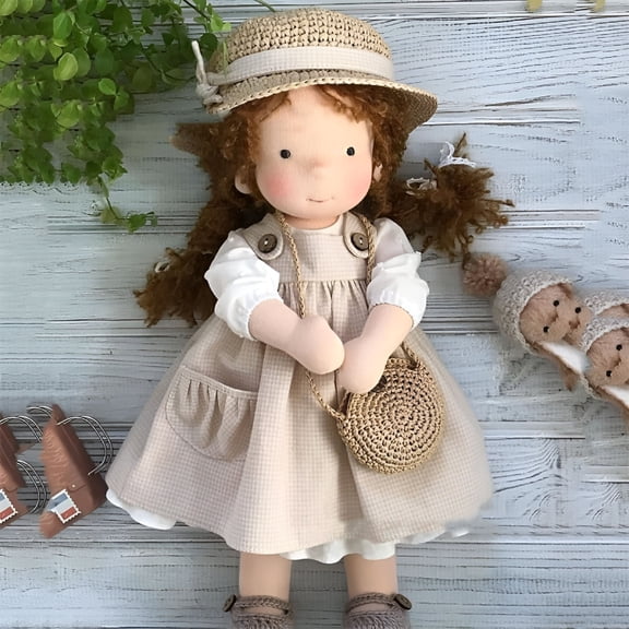 BESTSKY Waldorf Doll Handmade, Handmade Waldorf Doll, Vintage Crocheted Doll