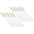 thumbnail image 3 of Brochetas planas shamjiam para barbacoa de Acero inoxidable con mango de madera 40cm 10 Uds, 3 of 8