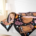thumbnail image 3 of Erosebridal Girl Likes Capybara Twin Bedding Sets, Kids Stars Leaf Bedding Comforter Set, Black Pink, 7-Piece, 3 of 7
