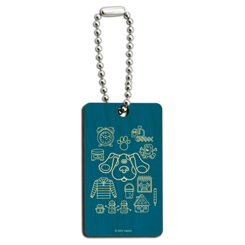 Blue's Clues Iconic Art Wood Wooden Rectangle Keychain Key Ring ...