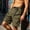 Army Green, variant on Mens Techwear Cargo Shorts Elastic Waist Webbing Belt Multi Pocket Loose Fit Outdoor Work Tactical Short Pants