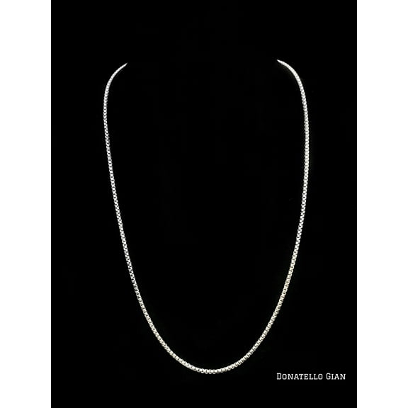 Sterling Silver 925 Round Box Link Chain 1.8MM, 16"-24", Round Box Chain Necklace, Italian Made Sterling Silver 925 Unisex Chain